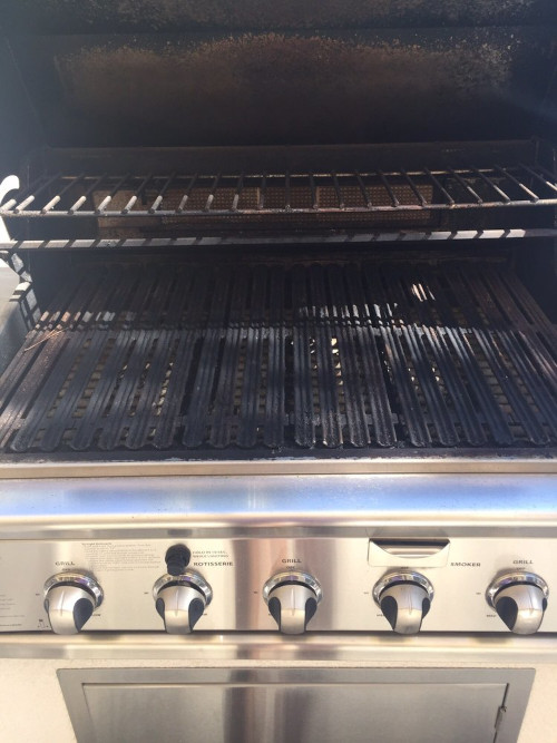 Dirty before picture of a grill.