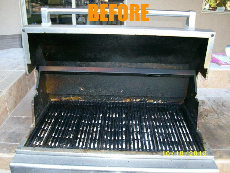 Dirty before picture of a grill.
